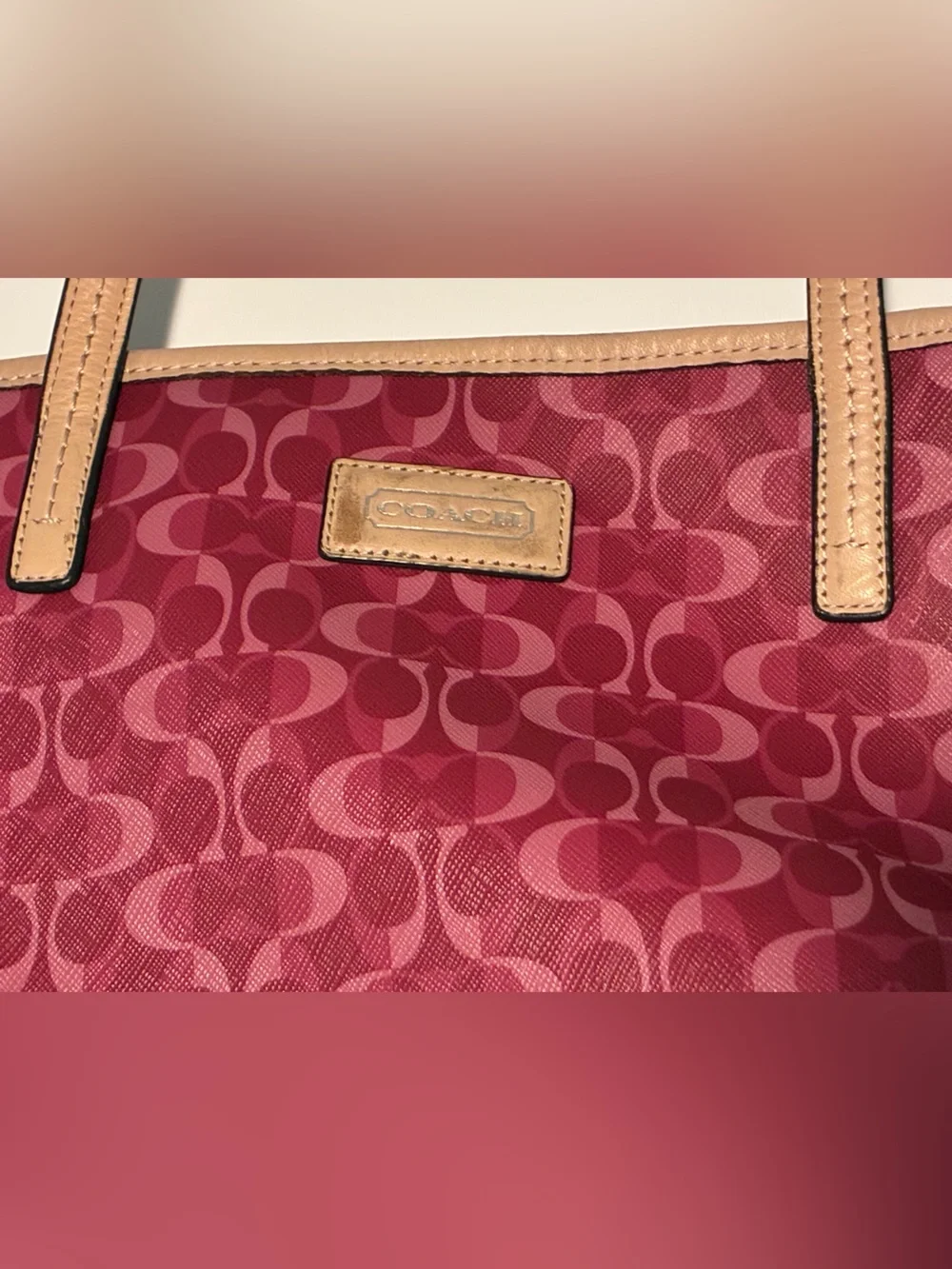 Pink/Purple Coach Park Large Metro Tote - Dream C Bag